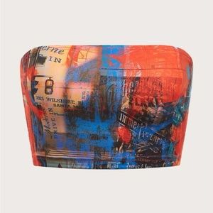 SHEIN Graphic Print Tube Top